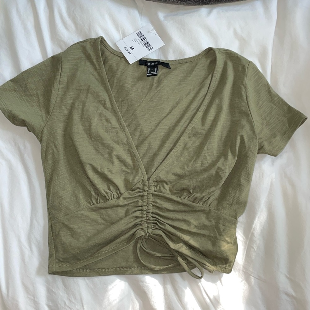 Olive green crop top